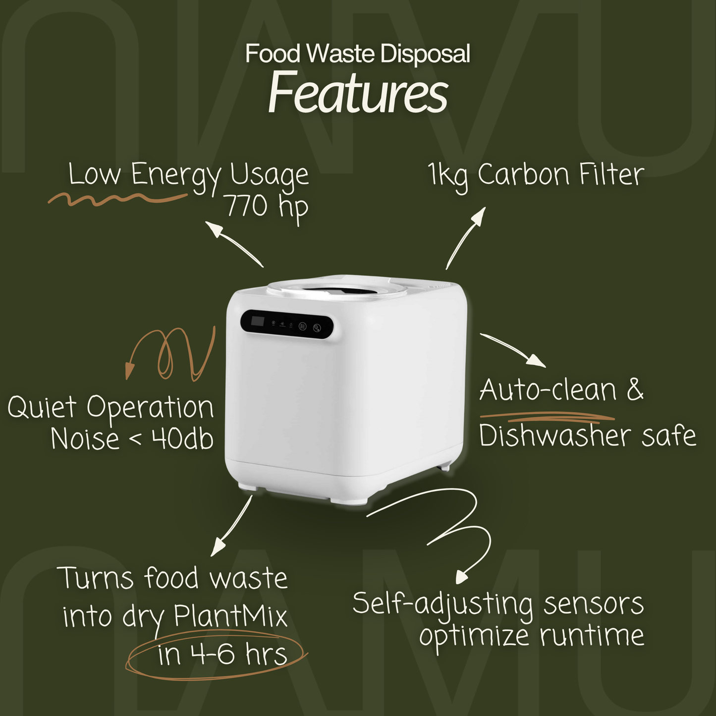 (Pre-Order) FC 50Bundle – Smart Food Waste Disposal and Extra Carbon Filter (Pre-Order Now)